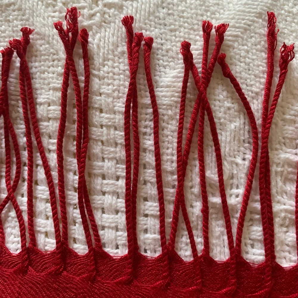 Ruby Red Pashmina, Made In Italy - Picture 5 of 5